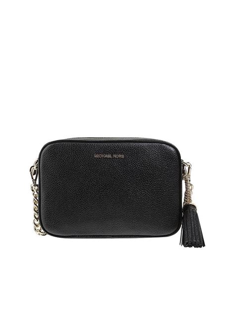 michael kors schwarze tasche mit reißverschlüssen zier crossbody ohne überschlag|Schwarze Michael Kors Designer.